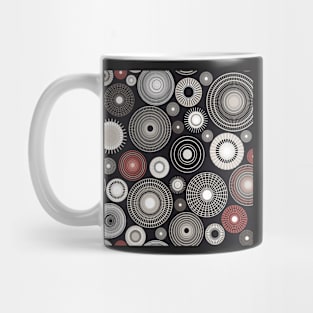 circles in black, white and coral Mug